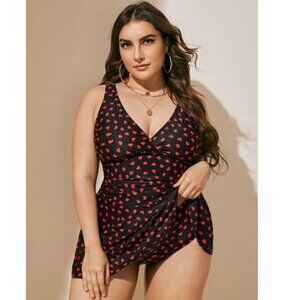 SHEIN Heart Pattern Tankini Summer Beach Size 4XL NWOT